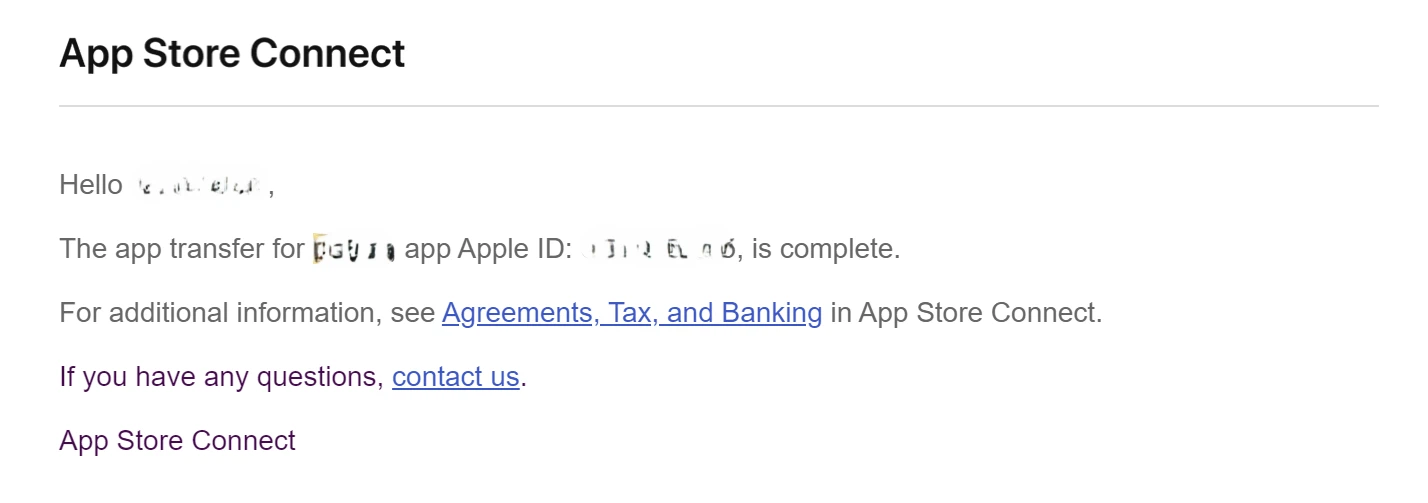 譲渡完了メール