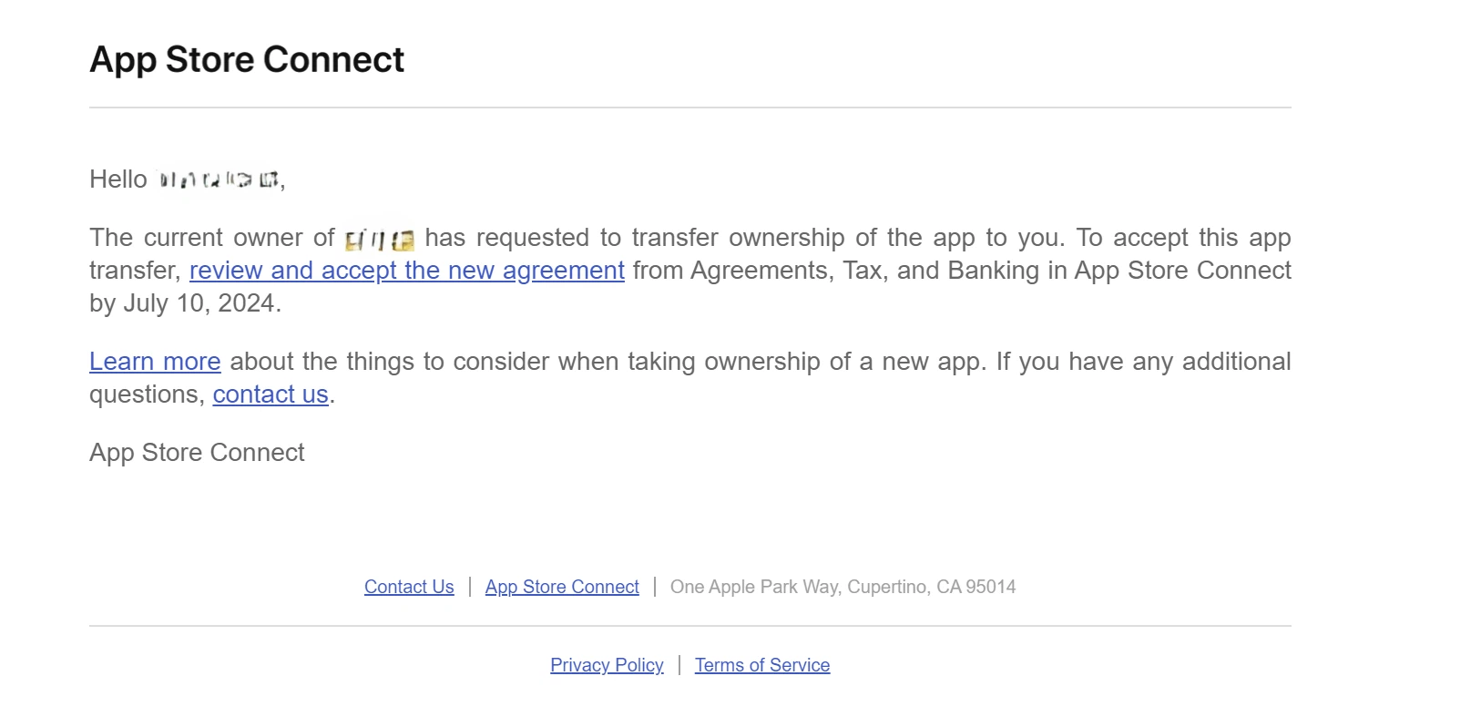 譲渡リクエストメール